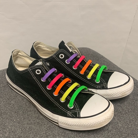 black converse rainbow laces